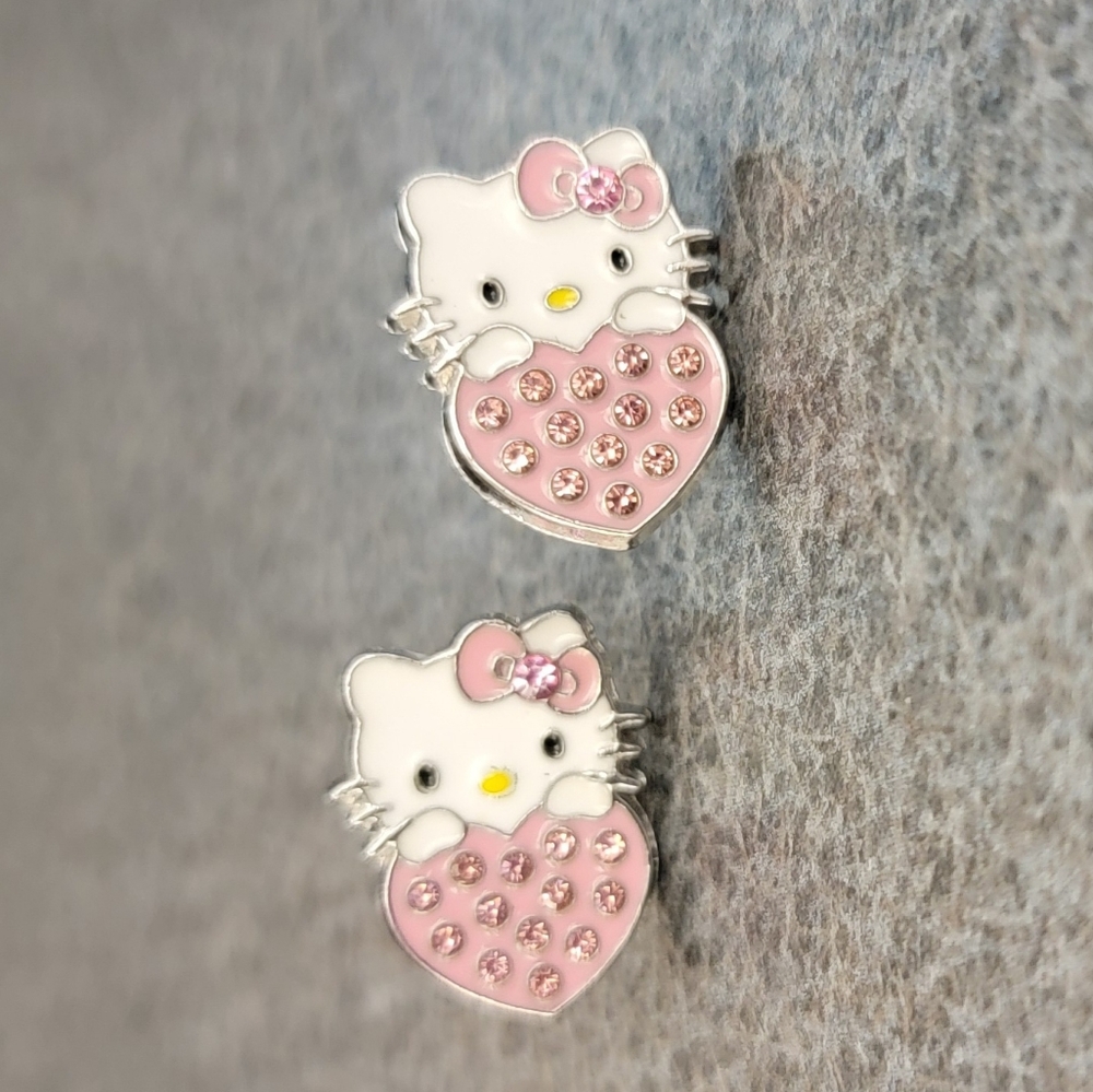Hello Kitty Pink and White Earrings